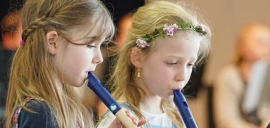 Two young recorder players